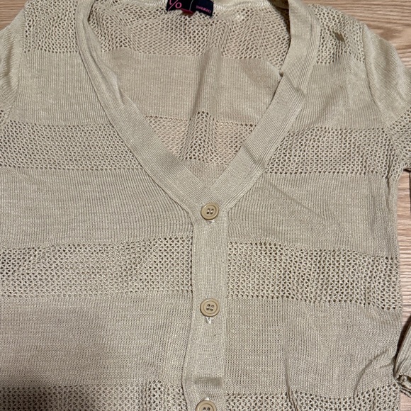 Beige Button-Up Cardigan - Picture 6 of 6